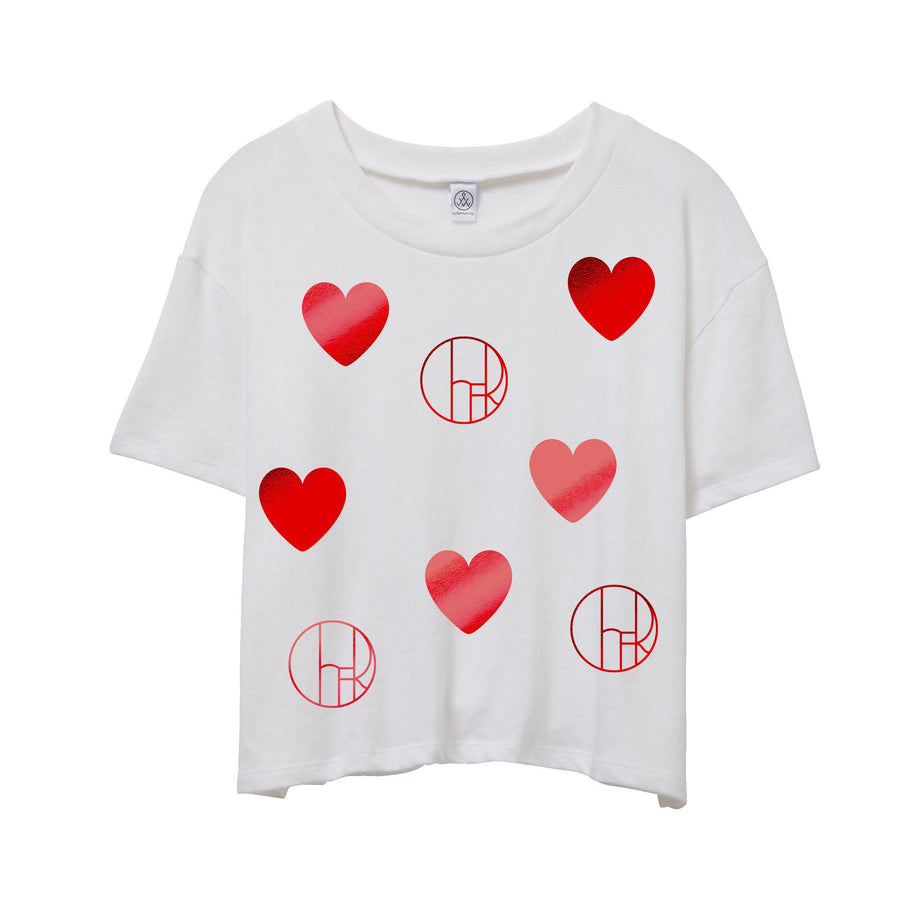 Cher Hearts Ladies Crop Tee